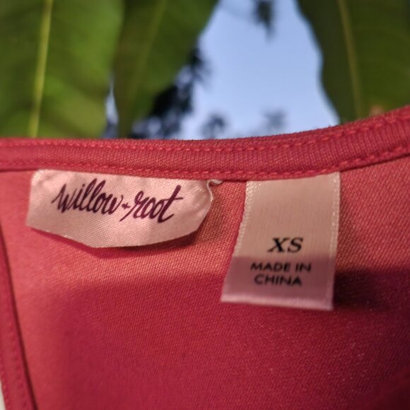 Buckle Willow & Root Backless Back Tie Crop Top Flowy Top XS- DUSTY ROSE PINK - Picture 5 of 5